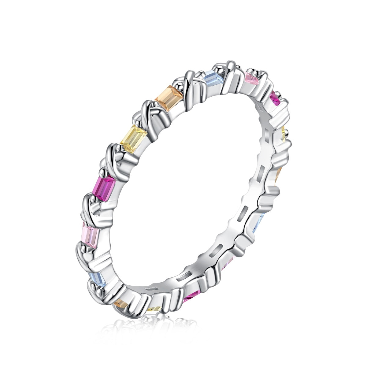 [Regal Gem Jewelry]Charming Colorful Round Cut Daily Ring