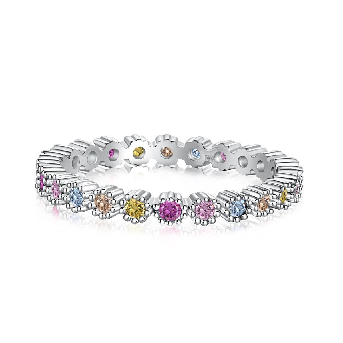 [Regal Gem Jewelry]Exquisite Colorful Round Cut Party Ring