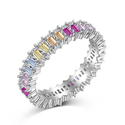 [Regal Gem Jewelry]Splashy Ornate Emerald Cut Cocktail Ring