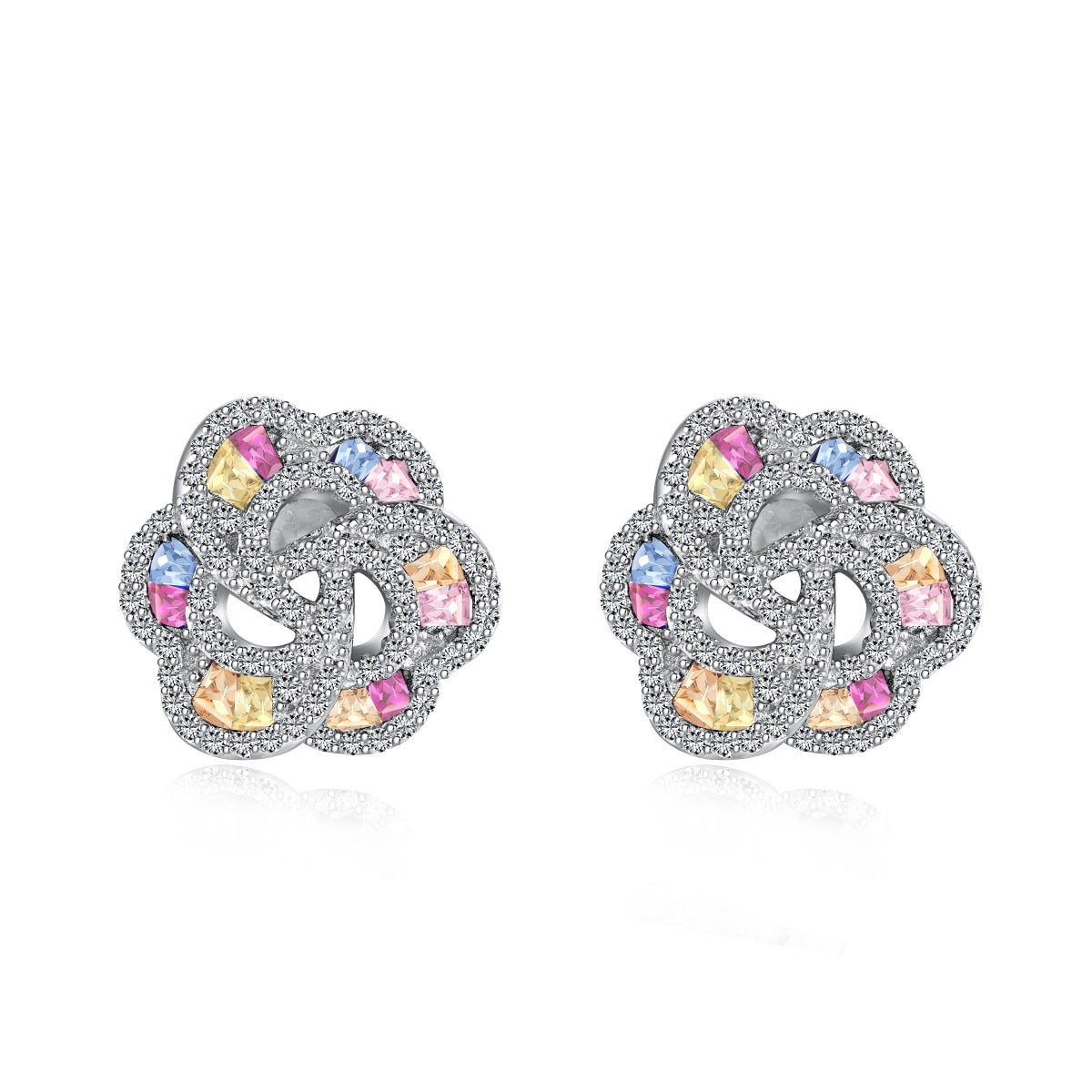 [Regal Gem Jewelry]Exquisite Flower Shape Daily Earrings