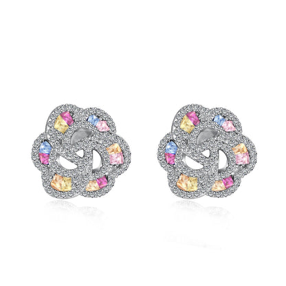 [Regal Gem Jewelry]Exquisite Flower Shape Daily Earrings