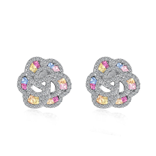 [Regal Gem Jewelry]Exquisite Flower Shape Daily Earrings