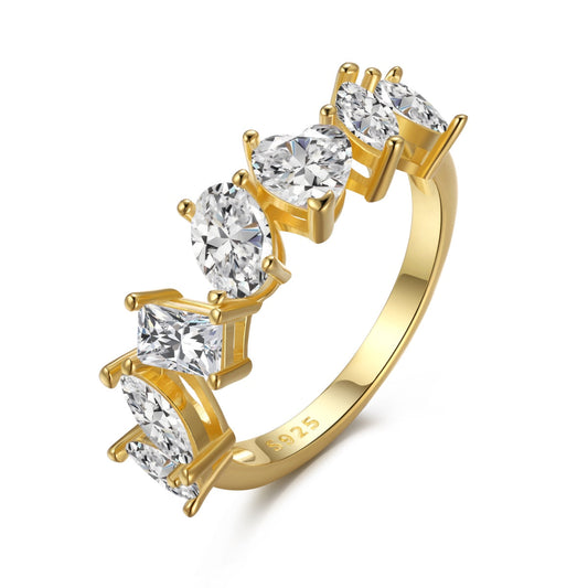 [Regal Gem Jewelry]Delicate Multi Cut Ring
