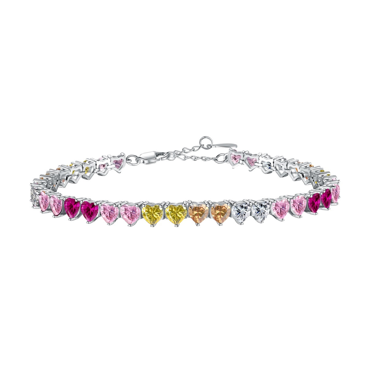[Regal Gem Jewelry]Luxurious Colorful Romantic Heart Shape Lover Bracelet