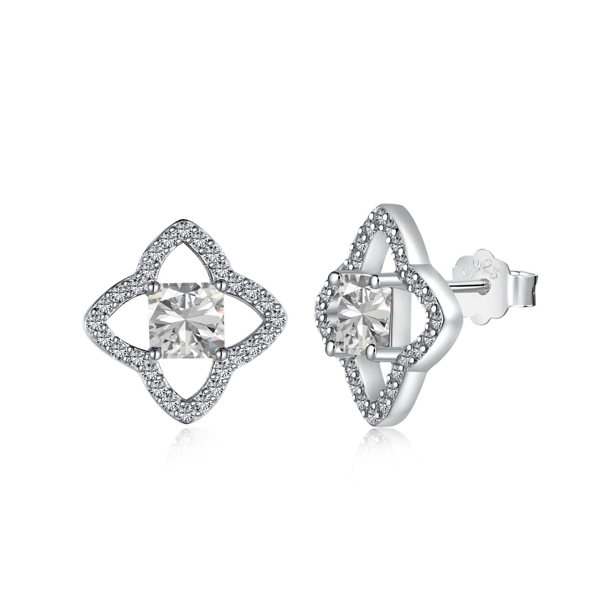 [Regal Gem Jewelry]Elegant Star Shape Princess Cut Daily Earrings
