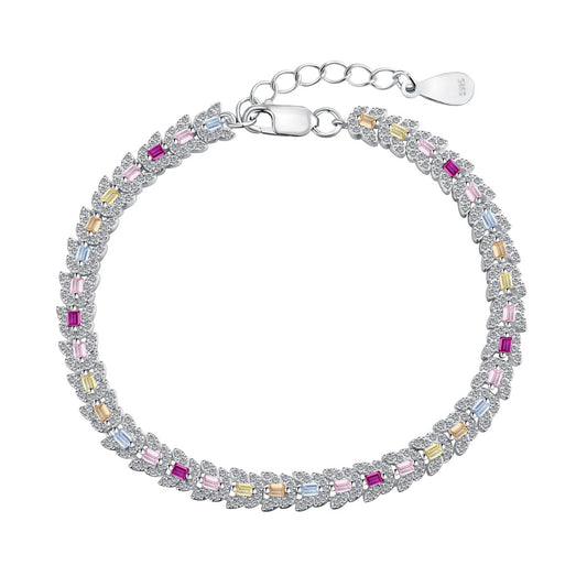 [Regal Gem Jewelry]Delicate Colorful Multi Cut Daily Bracelet