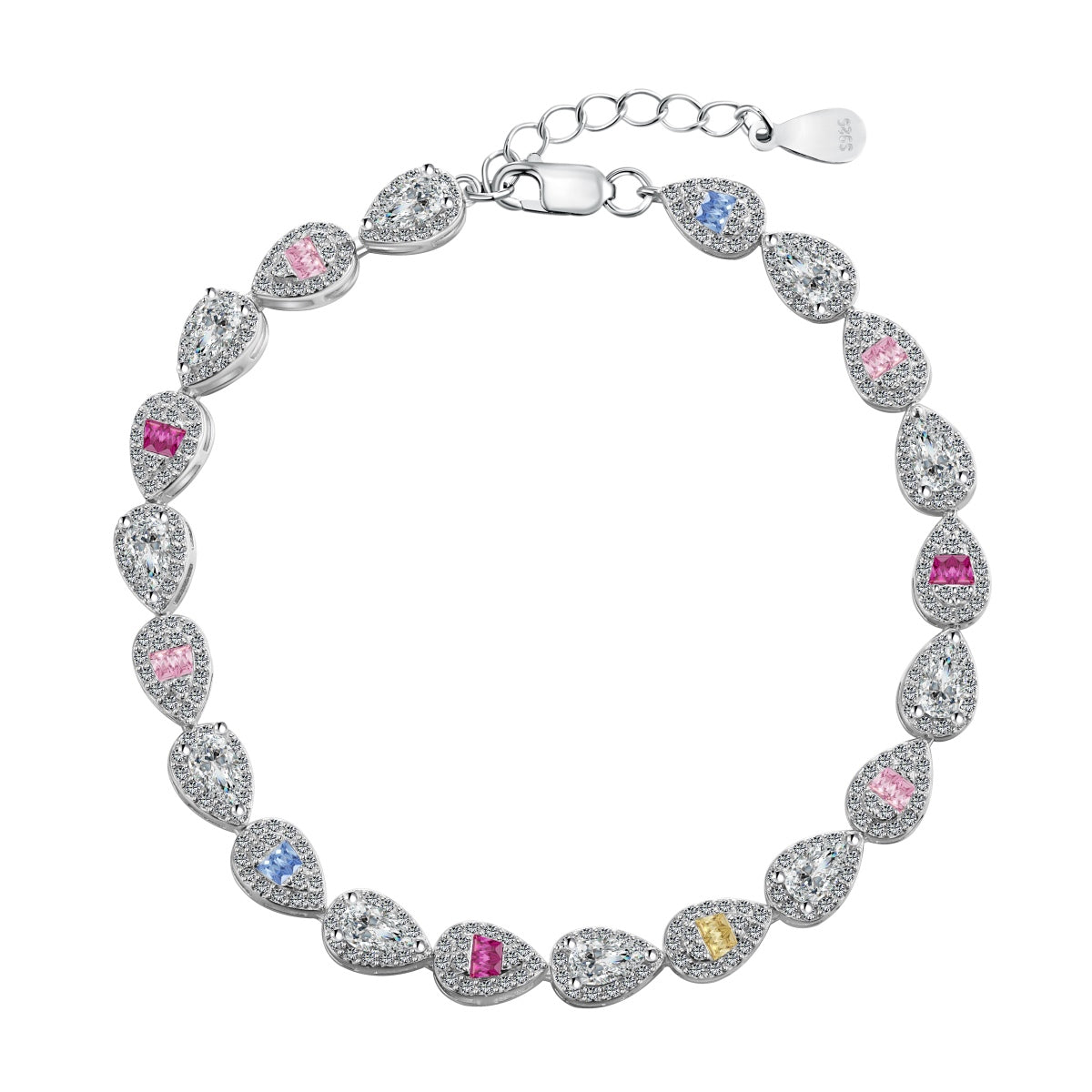 [Regal Gem Jewelry]0.25 Carat Radiant Water Drop Shape Daily Bracelet