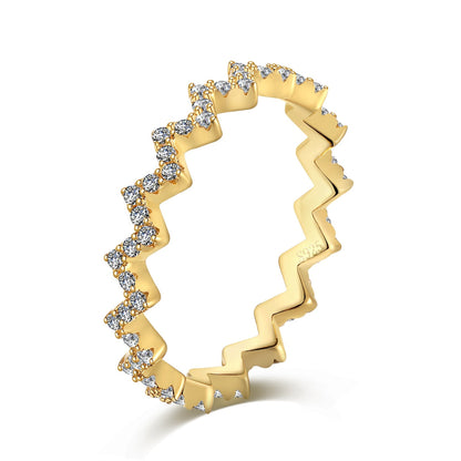 [Regal Gem Jewelry]Delicate Enchanting Wave Shape Daily Ring