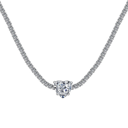 [Regal Gem Jewelry]2.0 Carat Sparkling Tennis Heart Cut Necklace