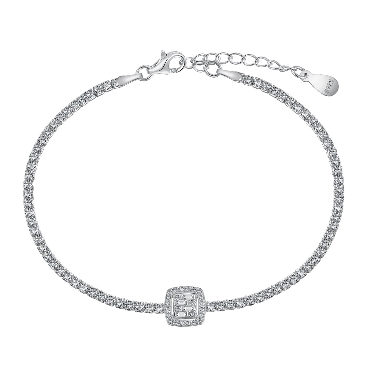 [Regal Gem Jewelry]Luxurious Dazzling Square Shape Banquet Bracelet