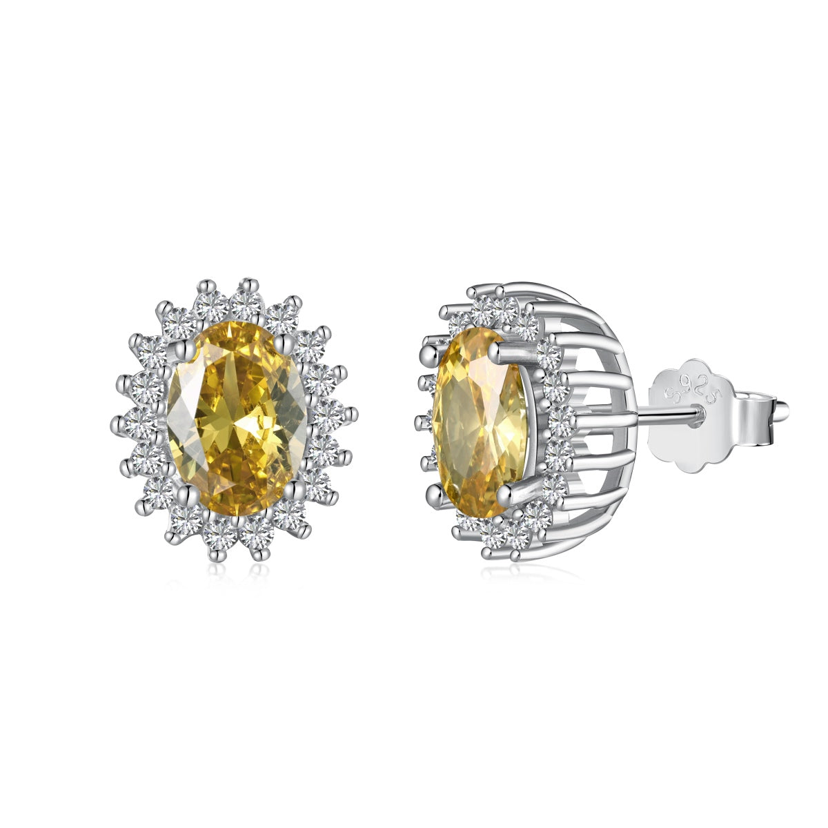 [Regal Gem Jewelry]Delicate Radiant Oval Cut Daily Earrings