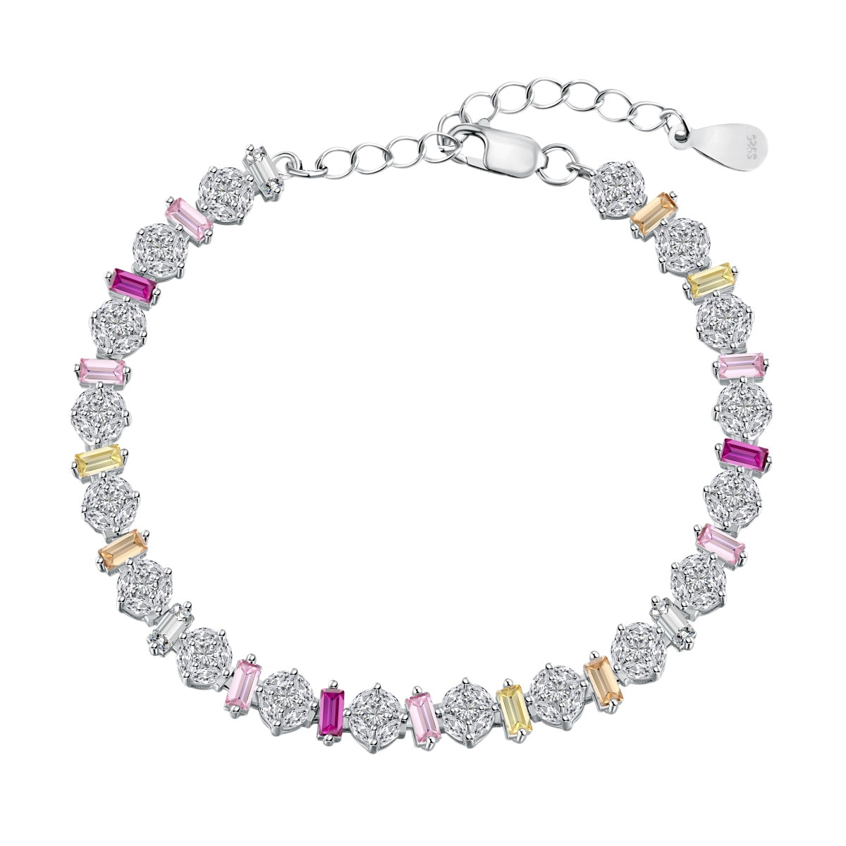 [Regal Gem Jewelry]Radiant Colorful Round Shape Daily Bracelet