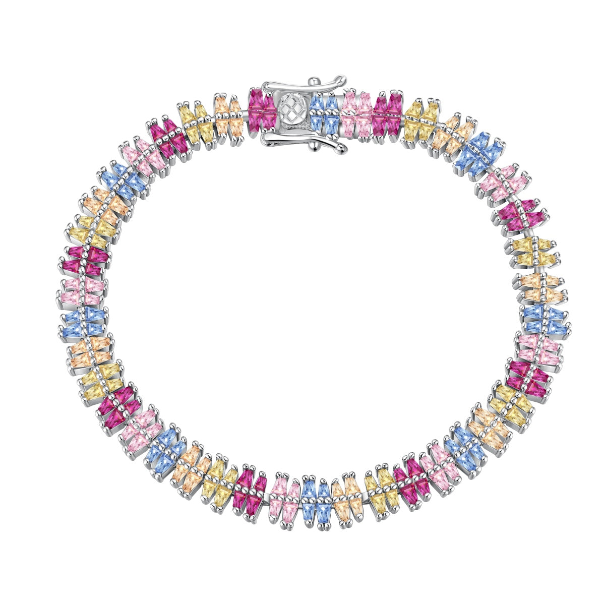 [Regal Gem Jewelry]Sparkling Exquisite Multi Cut Party Bracelet
