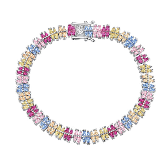 [Regal Gem Jewelry]Sparkling Exquisite Multi Cut Party Bracelet