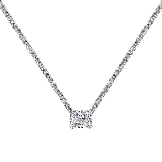 [Regal Gem Jewelry]4.0 Carat Elegant Radiant Cut Necklace