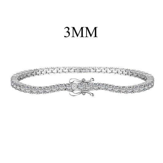 [Regal Gem Jewelry]Dainty Charming Round Cut Tennis Bracelet