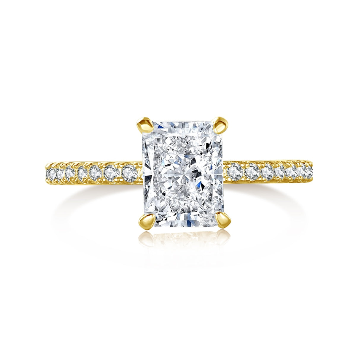[Regal Gem Jewelry]2.0 Carat Dazzling Sparkling Radiant Cut Party Ring