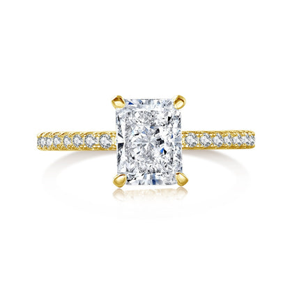 [Regal Gem Jewelry]2.0 Carat Dazzling Sparkling Radiant Cut Party Ring