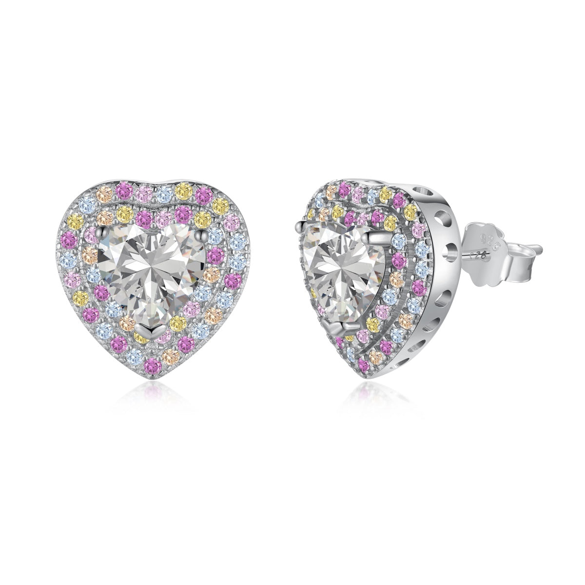 [Regal Gem Jewelry]Dazzling Heart Shape Lover Earrings