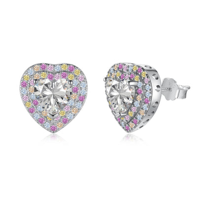 [Regal Gem Jewelry]Dazzling Heart Shape Lover Earrings