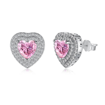 [Regal Gem Jewelry]Dazzling Heart Shape Lover Earrings