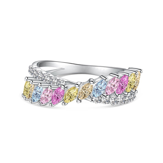[Regal Gem Jewelry]Unique Colorful Marquise Cut Daily Ring