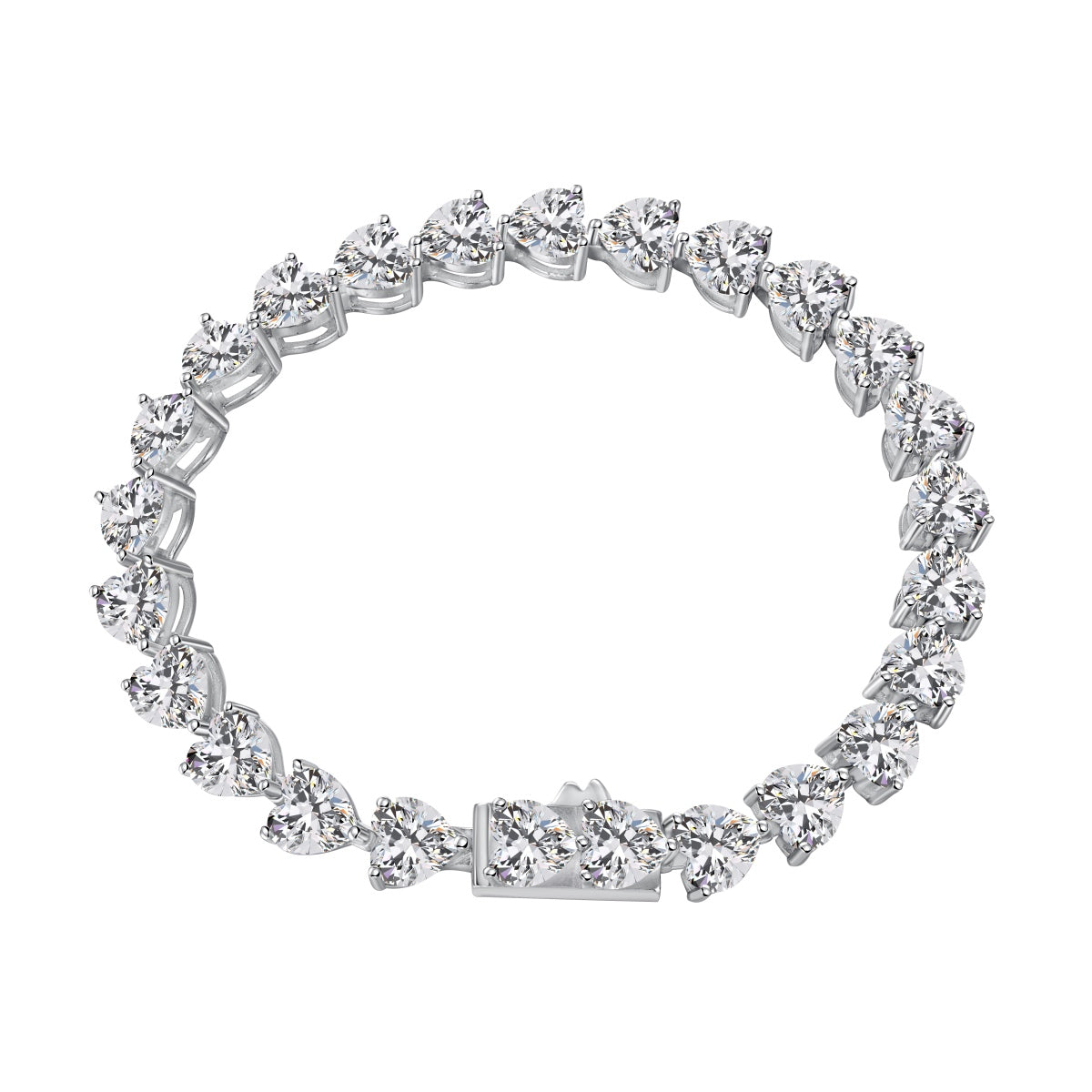 [Regal Gem Jewelry]0.75 Carat Elegant Romantic Heart Shape Lover Bracelet