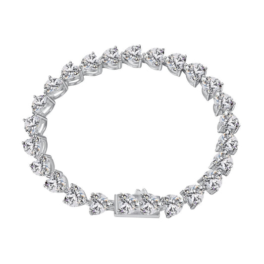 [Regal Gem Jewelry]0.75 Carat Elegant Romantic Heart Shape Lover Bracelet