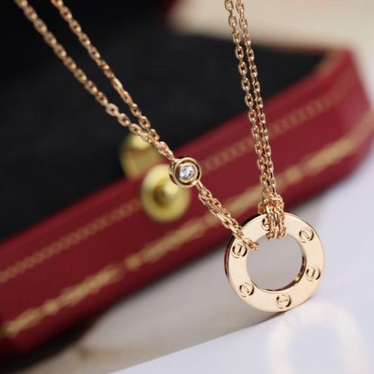 [Regal Gem]LOVE NECKLACE ADJUSTABLE Regal Gem GOLD 2 DIAMOND