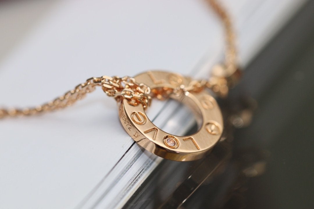 [Regal Gem]LOVE NECKLACE ADJUSTABLE Regal Gem GOLD 2 DIAMOND