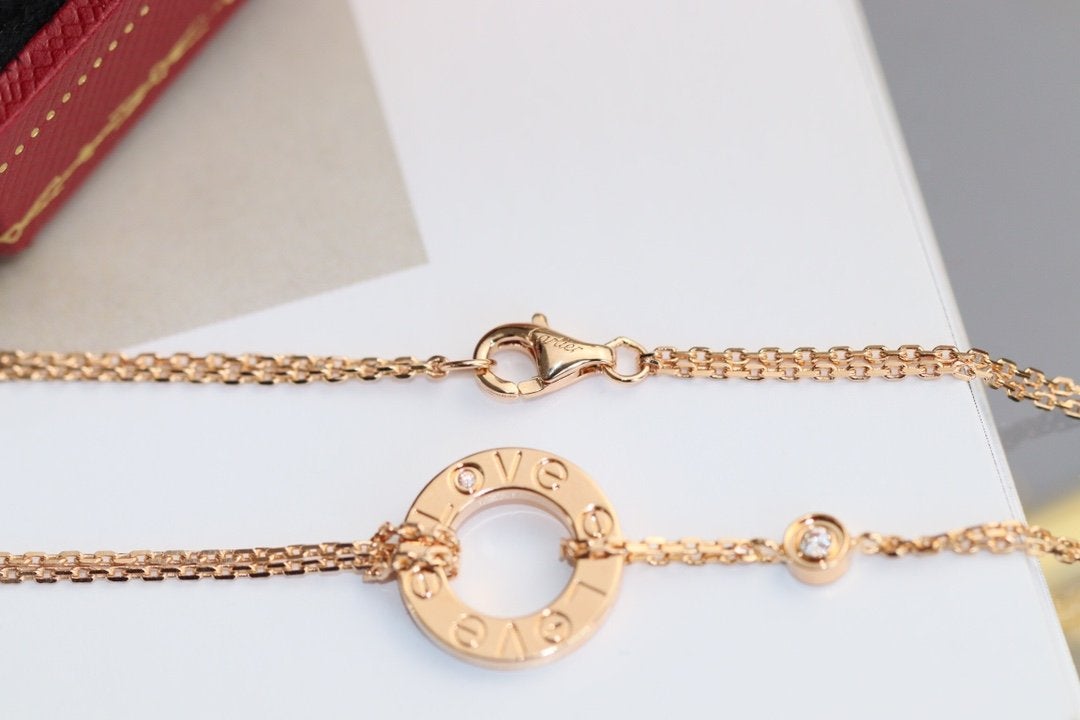 [Regal Gem]LOVE NECKLACE ADJUSTABLE Regal Gem GOLD 2 DIAMOND