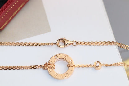 [Regal Gem]LOVE NECKLACE ADJUSTABLE Regal Gem GOLD 2 DIAMOND