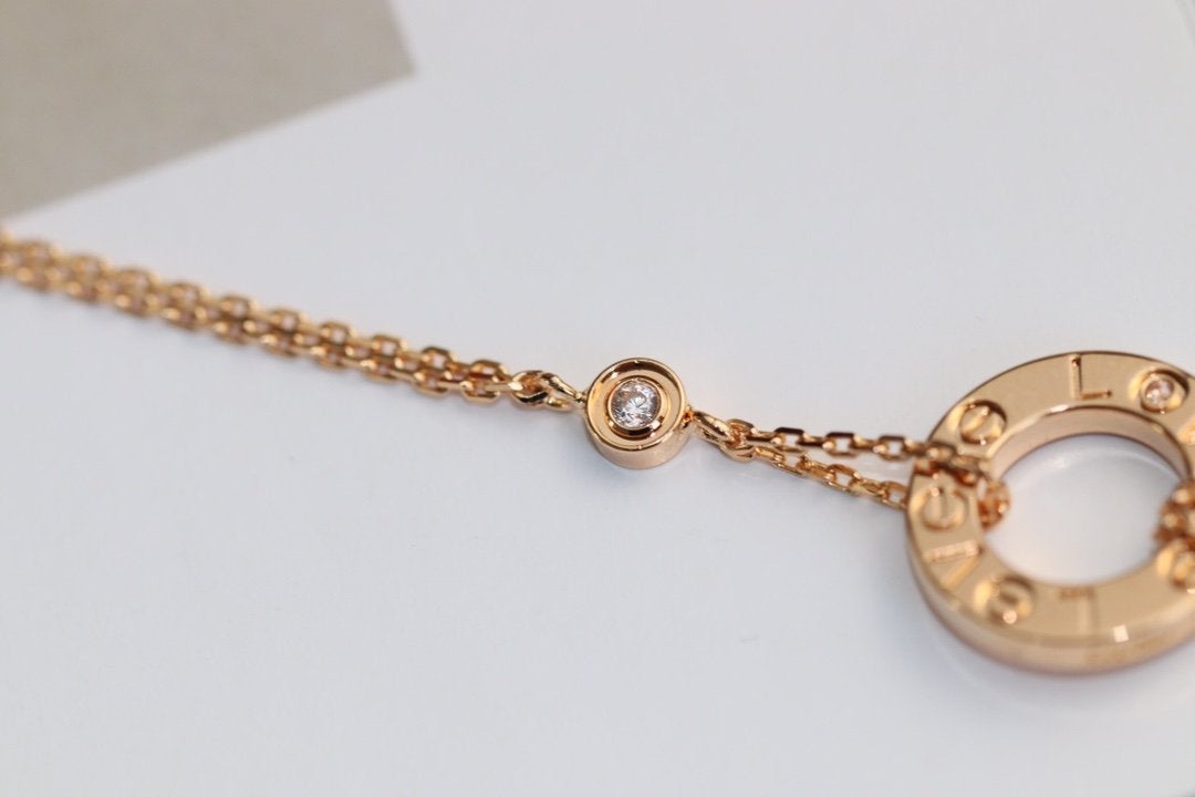 [Regal Gem]LOVE NECKLACE ADJUSTABLE Regal Gem GOLD 2 DIAMOND