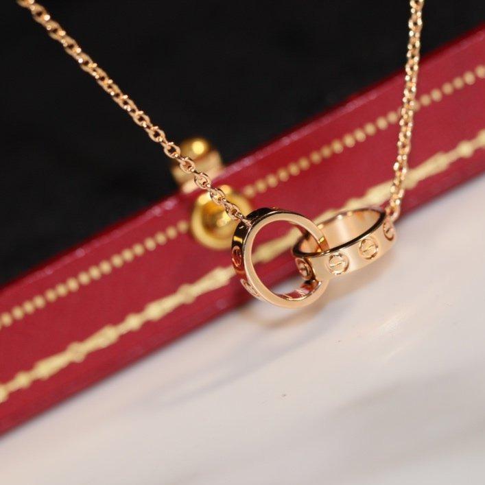 [Regal Gem]LOVE NECKLACE PINK GOLD AND SILVER