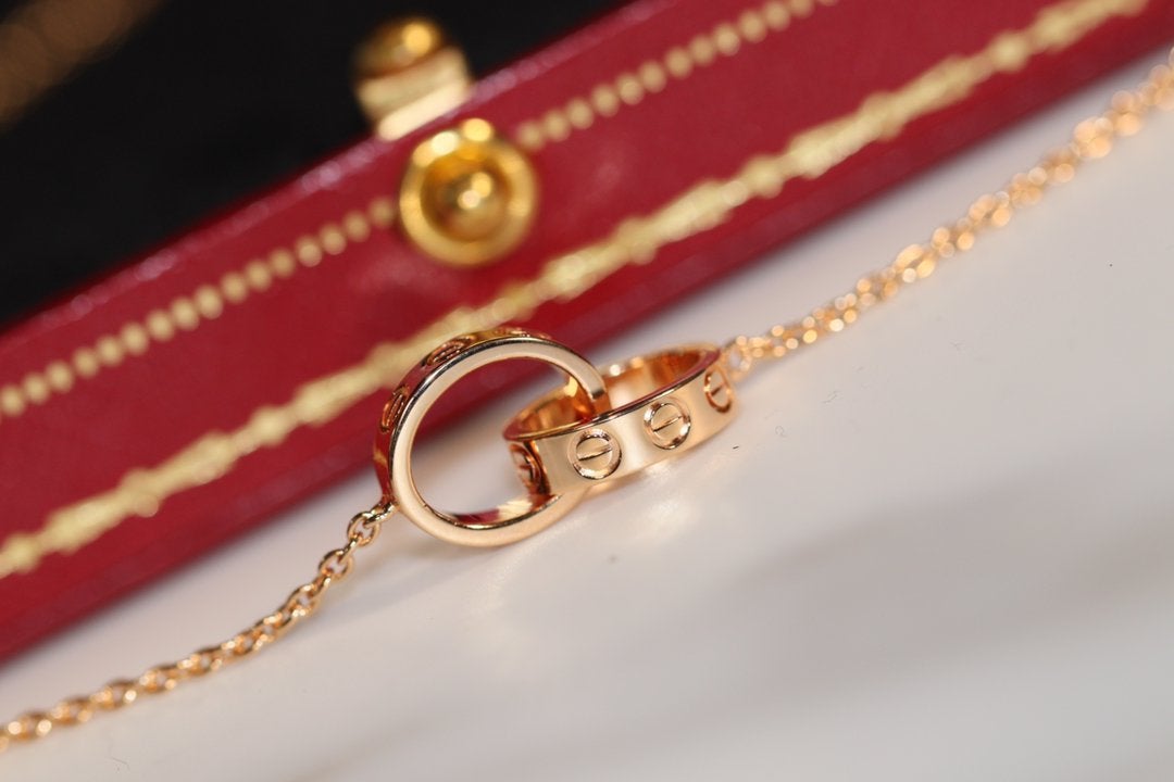 [Regal Gem]LOVE NECKLACE PINK GOLD AND SILVER