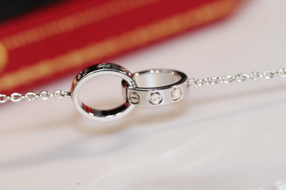 [Regal Gem]LOVE NECKLACE PINK GOLD AND SILVER