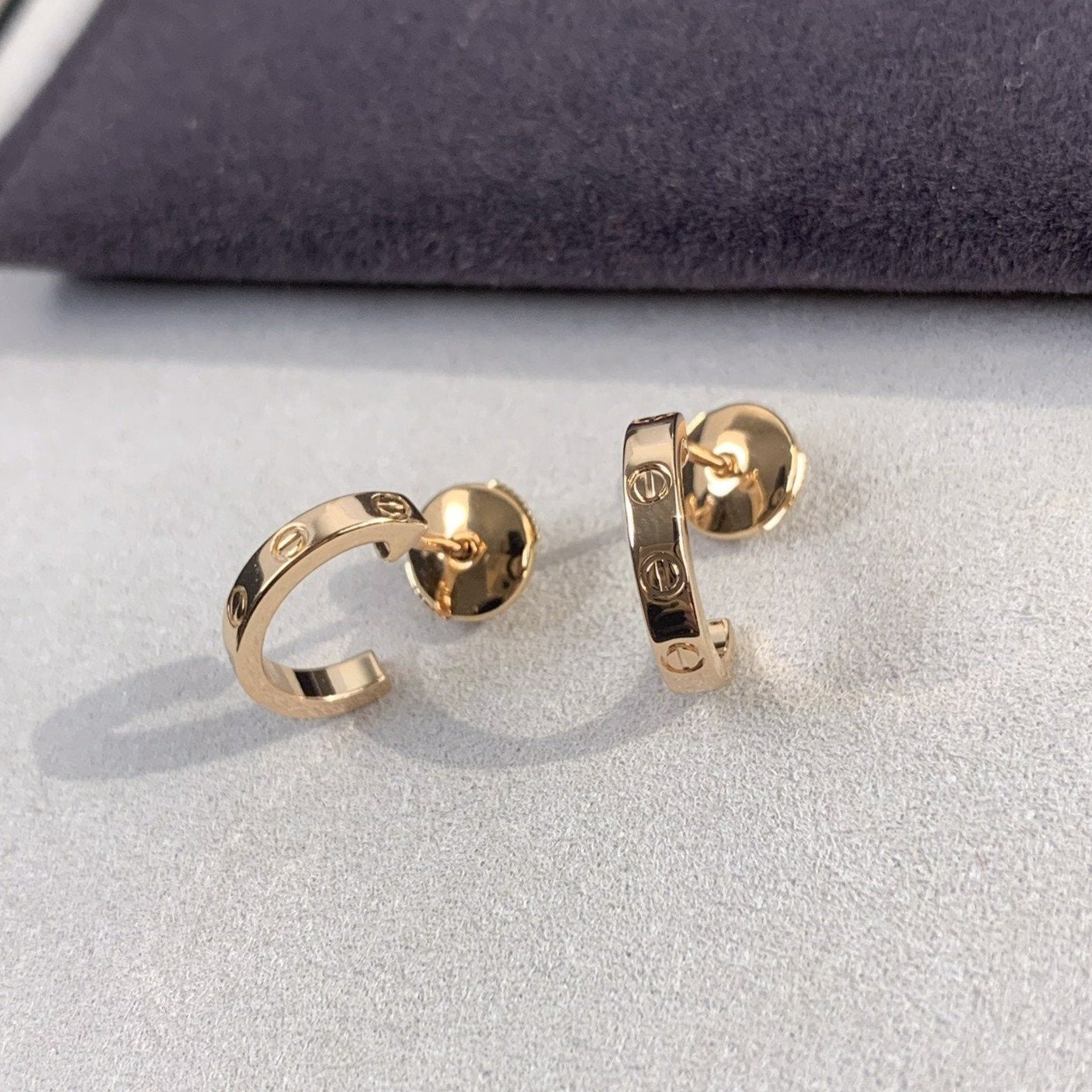 [Regal Gem]LOVE EARRINGS 2.65MM PINK GOLD