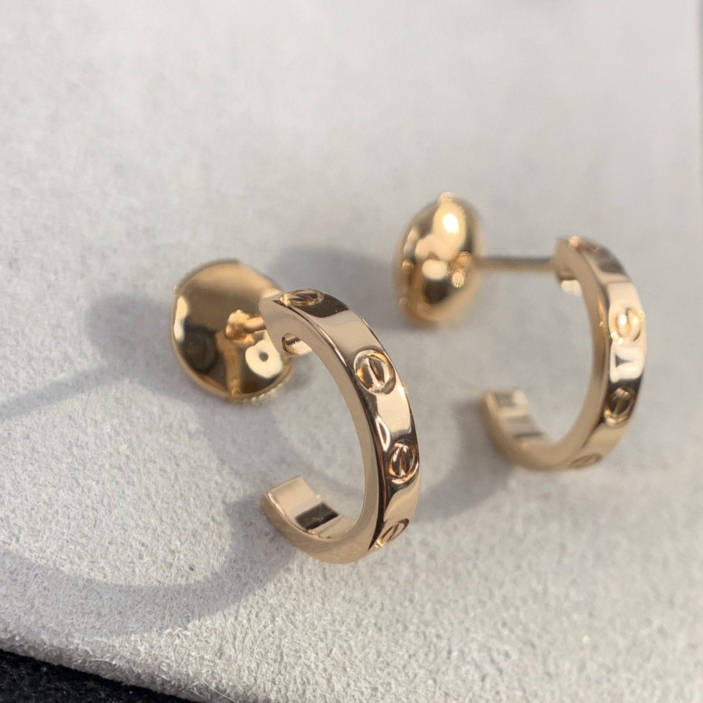 [Regal Gem]LOVE EARRINGS 2.65MM PINK GOLD