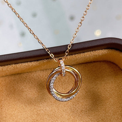 [Regal Gem]TRINITY NECKLACE SILVER GOLD PINK GOLD DIAMONDS