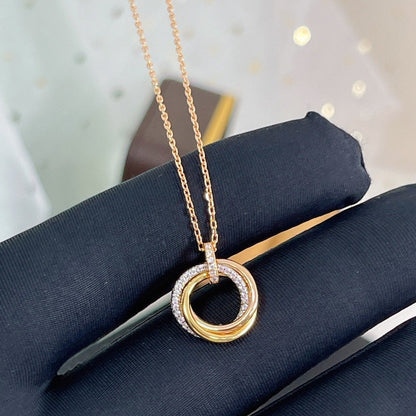 [Regal Gem]TRINITY NECKLACE SILVER GOLD PINK GOLD DIAMONDS