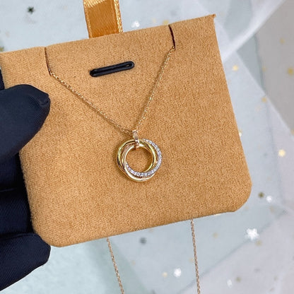 [Regal Gem]TRINITY NECKLACE SILVER GOLD PINK GOLD DIAMONDS