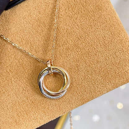 [Regal Gem]TRINITY NECKLACE SILVER GOLD PINK GOLD DIAMONDS
