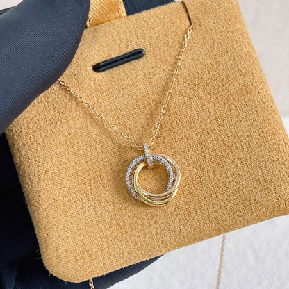 [Regal Gem]TRINITY NECKLACE SILVER GOLD PINK GOLD DIAMONDS