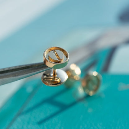 [Regal Gem]LOVE EARRINGS PINK GOLD 10MM