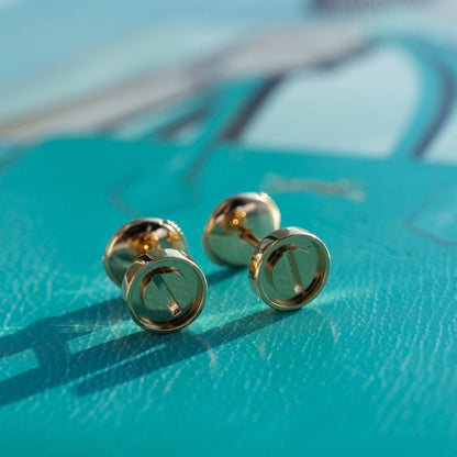 [Regal Gem]LOVE EARRINGS PINK GOLD 10MM