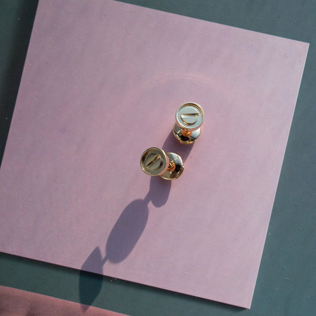 [Regal Gem]LOVE EARRINGS PINK GOLD 10MM