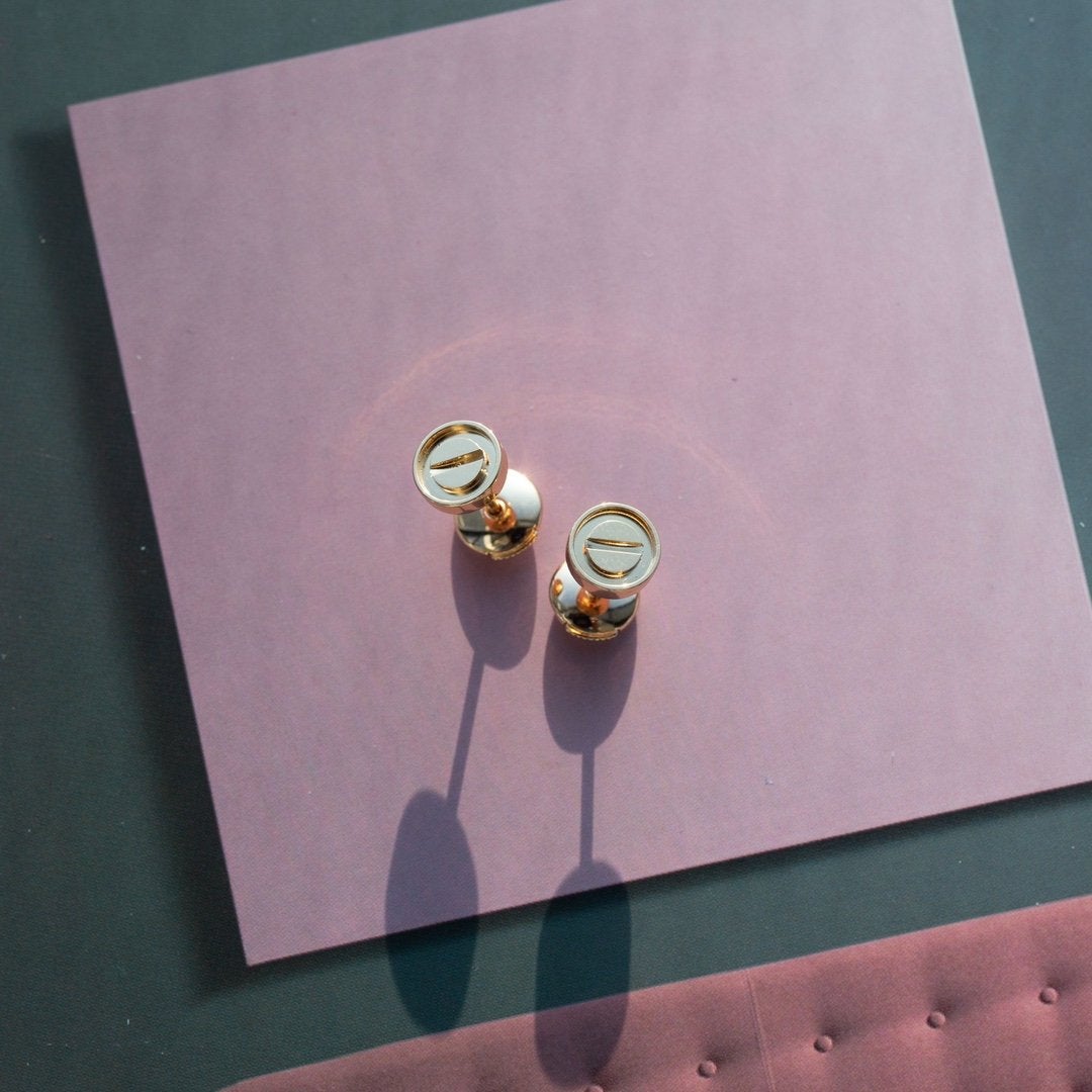 [Regal Gem]LOVE EARRINGS PINK GOLD 10MM
