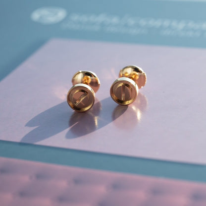 [Regal Gem]LOVE EARRINGS PINK GOLD 10MM