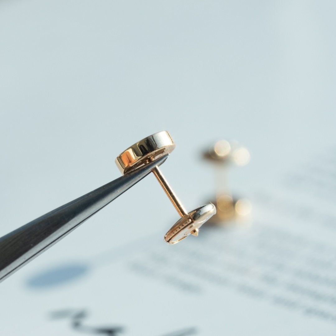 [Regal Gem]LOVE EARRINGS PINK GOLD 10MM
