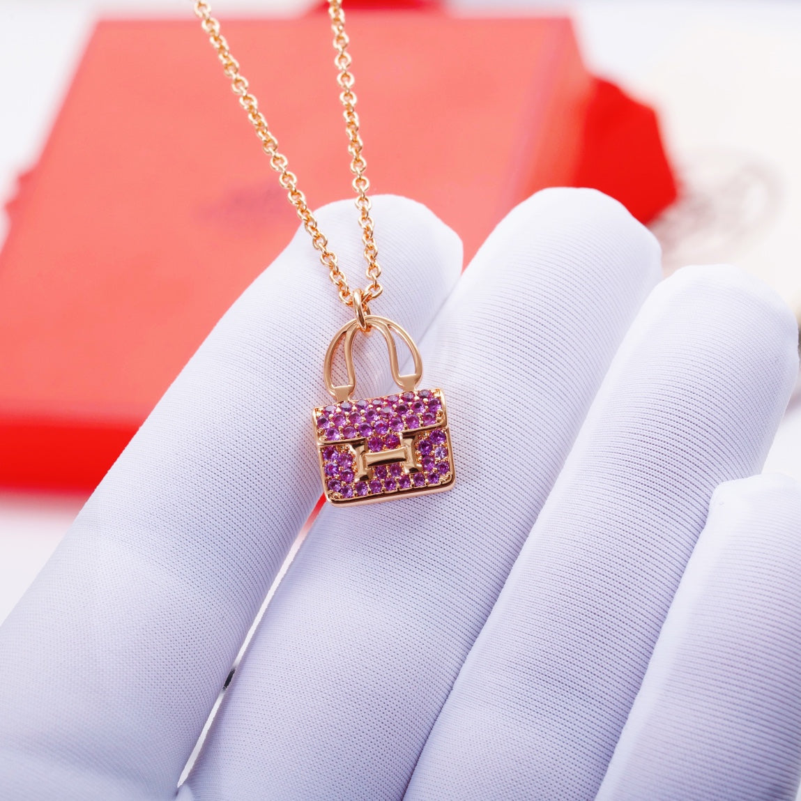 [Regal Gem]CONSTANCE PEDANT PURPLE DIAMOND NECKLACE